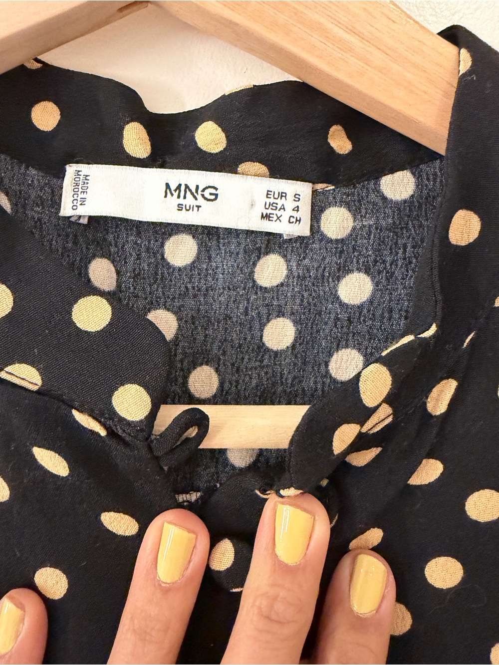 Mango Black Dress with Yellow Polka Dots - Picture 3 of 5